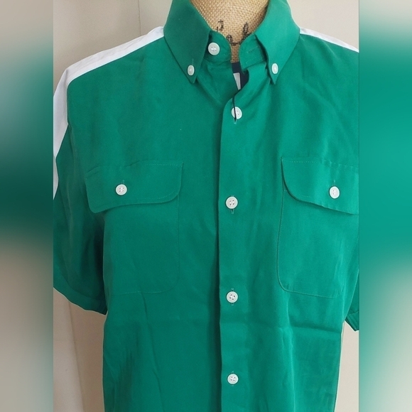 NWT Murano Green Slim Fit Mens Causal Button Short Sleeve Shirt Size Medium - Picture 3 of 10